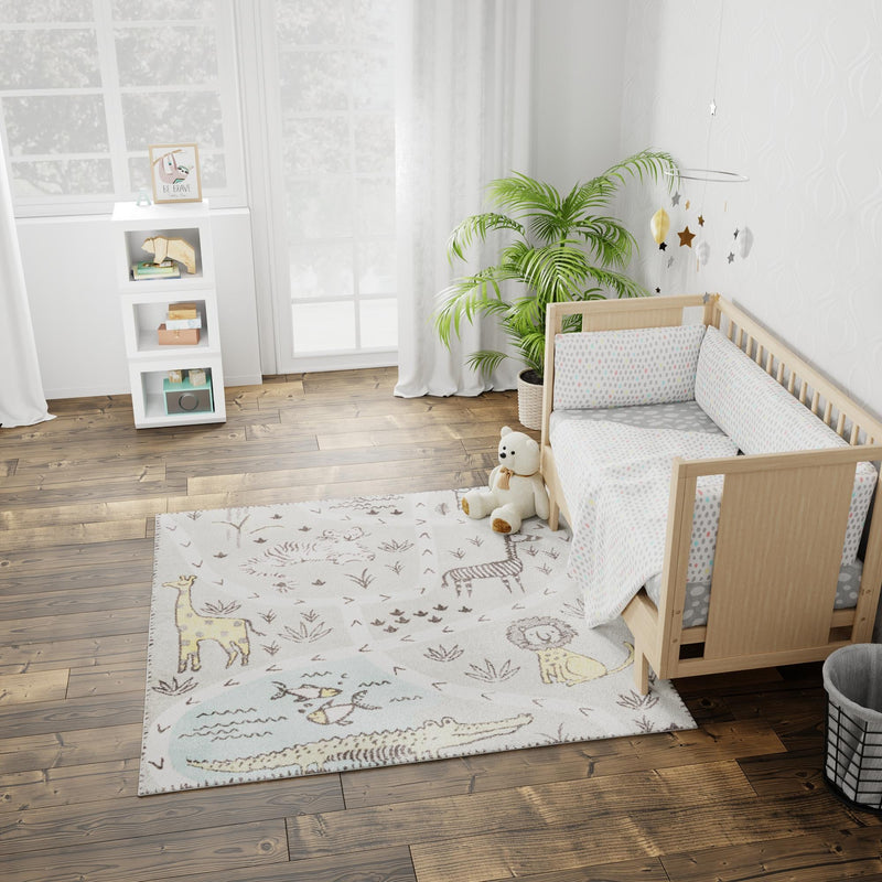 Playful Patterns Collection Area Rug - Enigma Square Gray lifestyle 77
