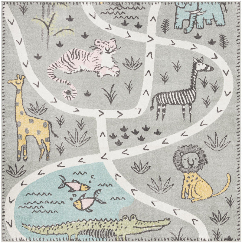 Playful Patterns Collection Area Rug - Enigma Square Gray lifestyle 19