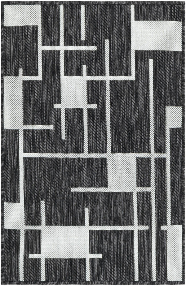 Urban Terrace Collection Area Rug - Parkside Rectangle Black and White Main