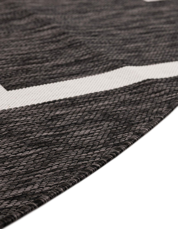 Urban Terrace Collection Area Rug - Parkside Round Black and White lifestyle 19