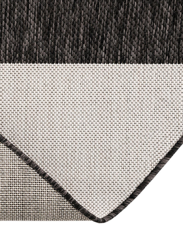 Urban Terrace Collection Area Rug - Parkside Round Black and White lifestyle 22
