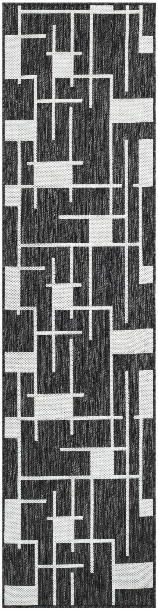 Urban Terrace Collection Area Rug - Parkside Runner Black and White Main