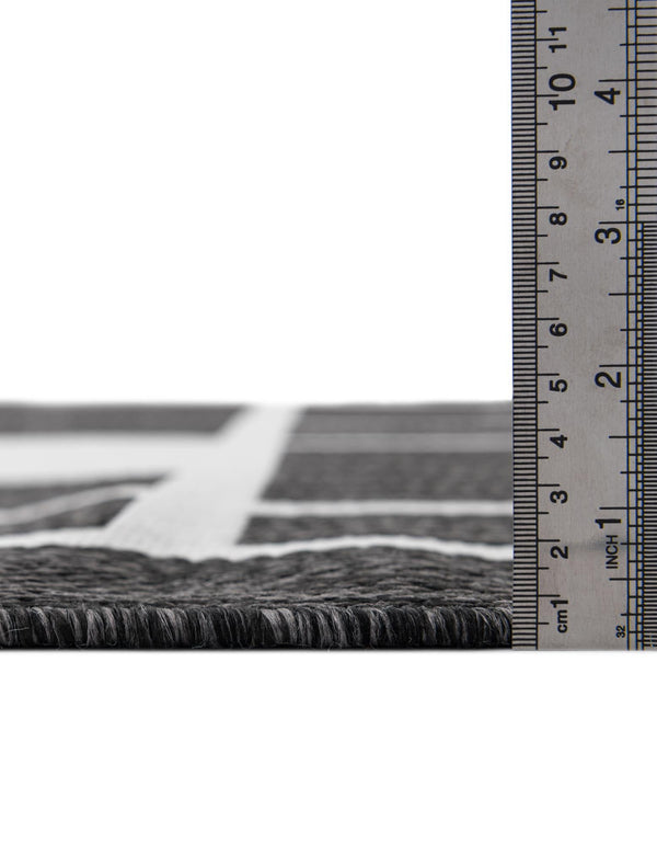 Urban Terrace Collection Area Rug - Parkside Square Black and White lifestyle 3