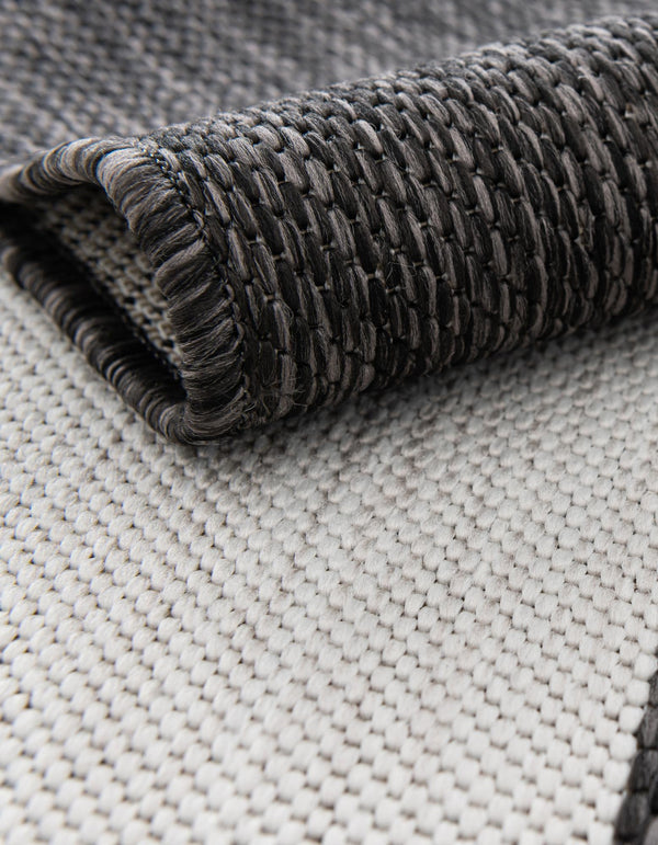 Urban Terrace Collection Area Rug - Parkside Square Black and White lifestyle 4