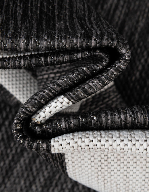 Urban Terrace Collection Area Rug - Parkside Square Black and White lifestyle 6