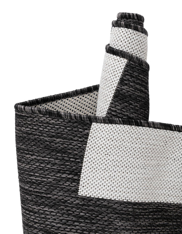 Urban Terrace Collection Area Rug - Parkside Square Black and White lifestyle 9