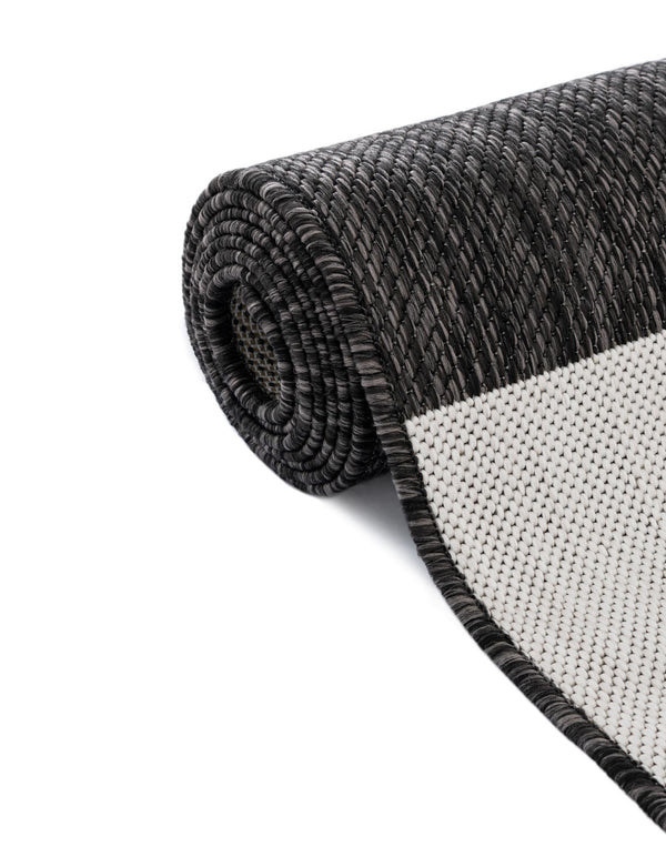 Urban Terrace Collection Area Rug - Parkside Square Black and White lifestyle 10