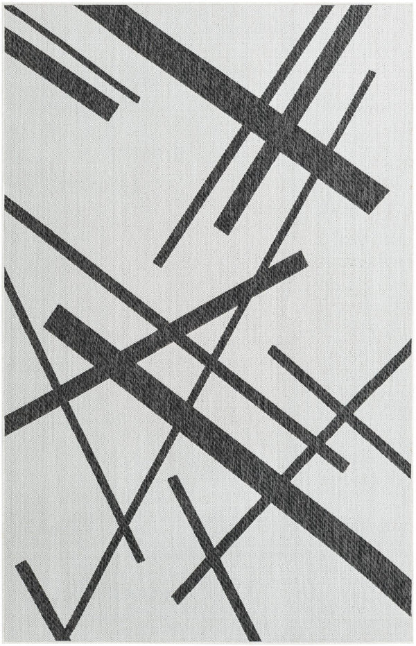 Urban Terrace Collection Area Rug - Bowery Rectangle Black and White Main
