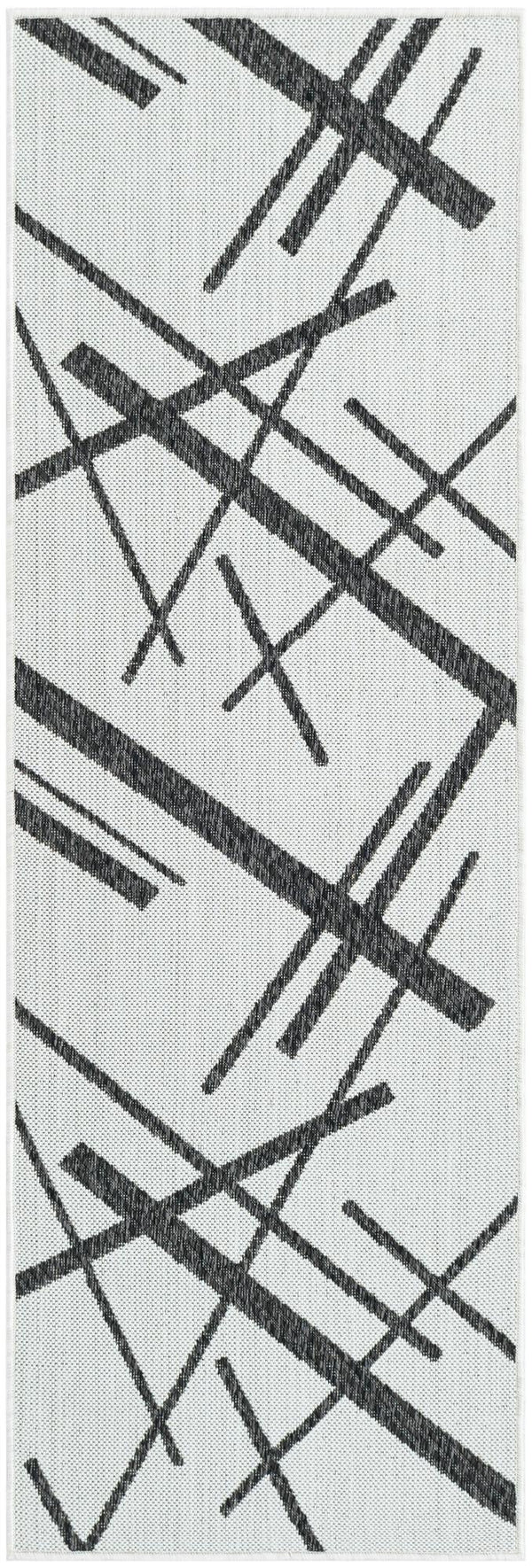 Urban Terrace Collection Area Rug - Bowery Runner Black and White Main