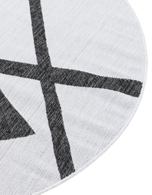 Urban Terrace Collection Area Rug - Bowery Round Black and White lifestyle 5
