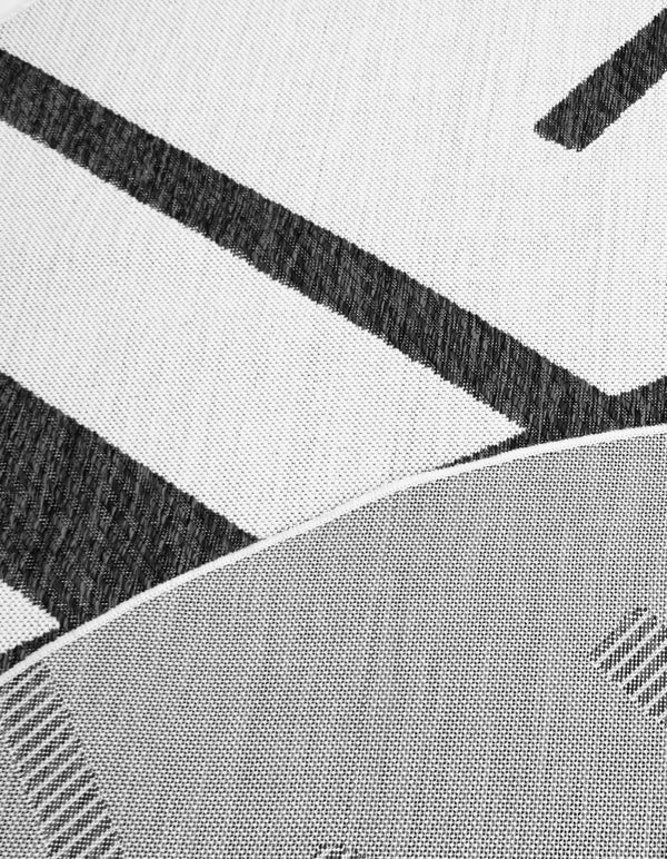 Urban Terrace Collection Area Rug - Bowery Round Black and White lifestyle 8