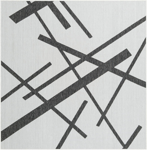 Urban Terrace Collection Area Rug - Bowery Square Black and White Main