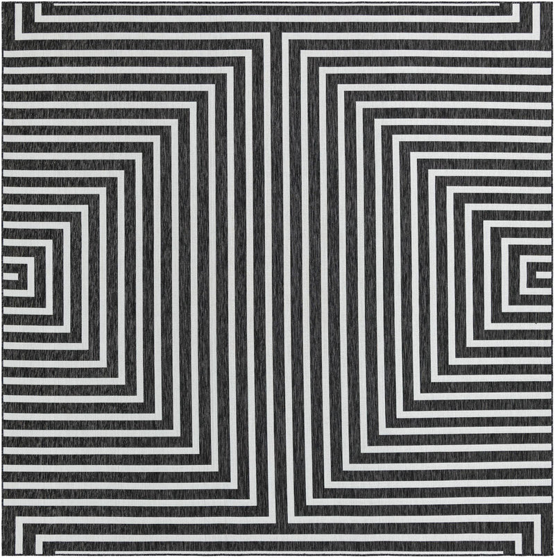 Urban Terrace Collection Area Rug - Astoria (Black and White) Square Black and White Main