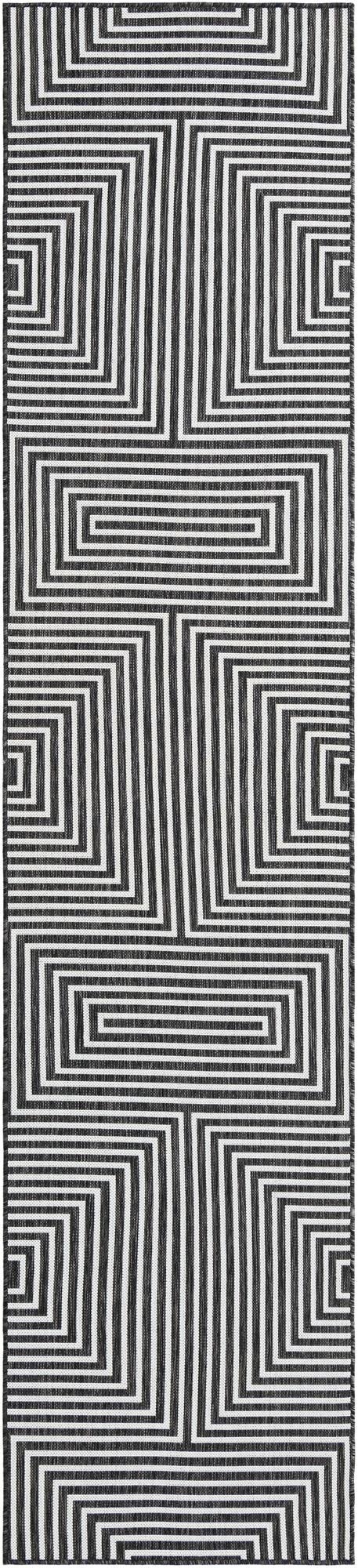Urban Terrace Collection Area Rug - Astoria (Black and White) Runner Black and White Main
