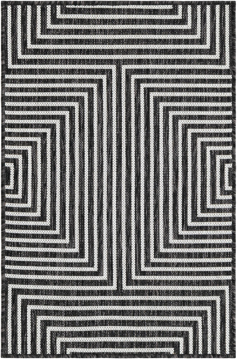 Urban Terrace Collection Area Rug - Astoria (Black and White) Rectangle Black and White Main