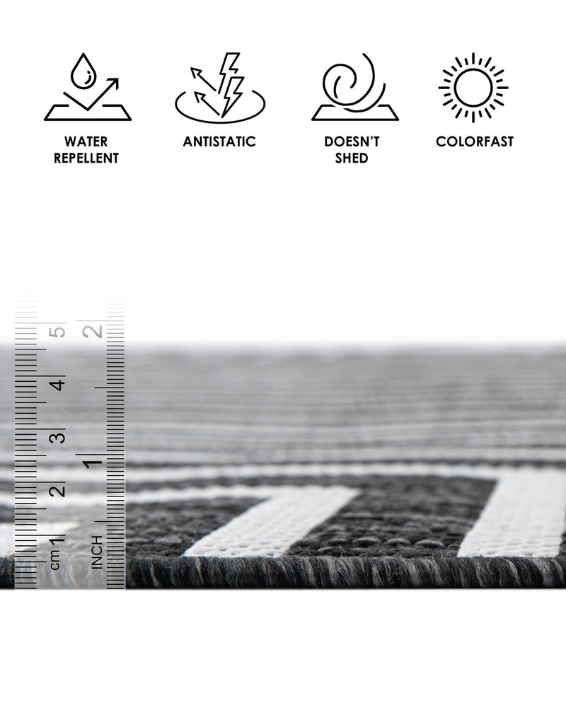 Urban Terrace Collection Area Rug - Astoria (Black and White) Rectangle Black and White lifestyle 3