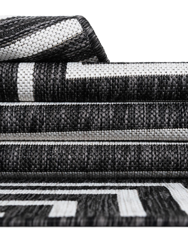 Urban Terrace Collection Area Rug - Astoria (Black and White) Rectangle Black and White lifestyle 12