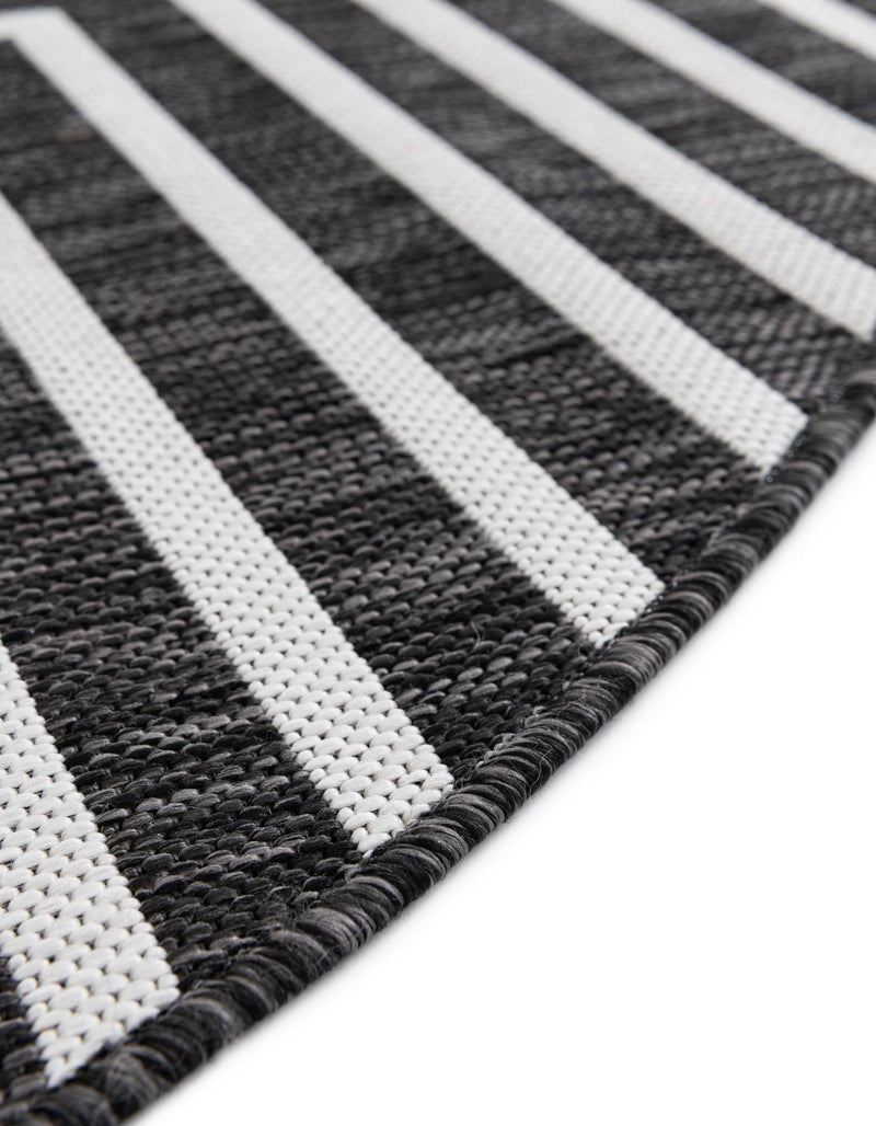 Urban Terrace Collection Area Rug - Astoria (Black and White) Round Black and White lifestyle 5
