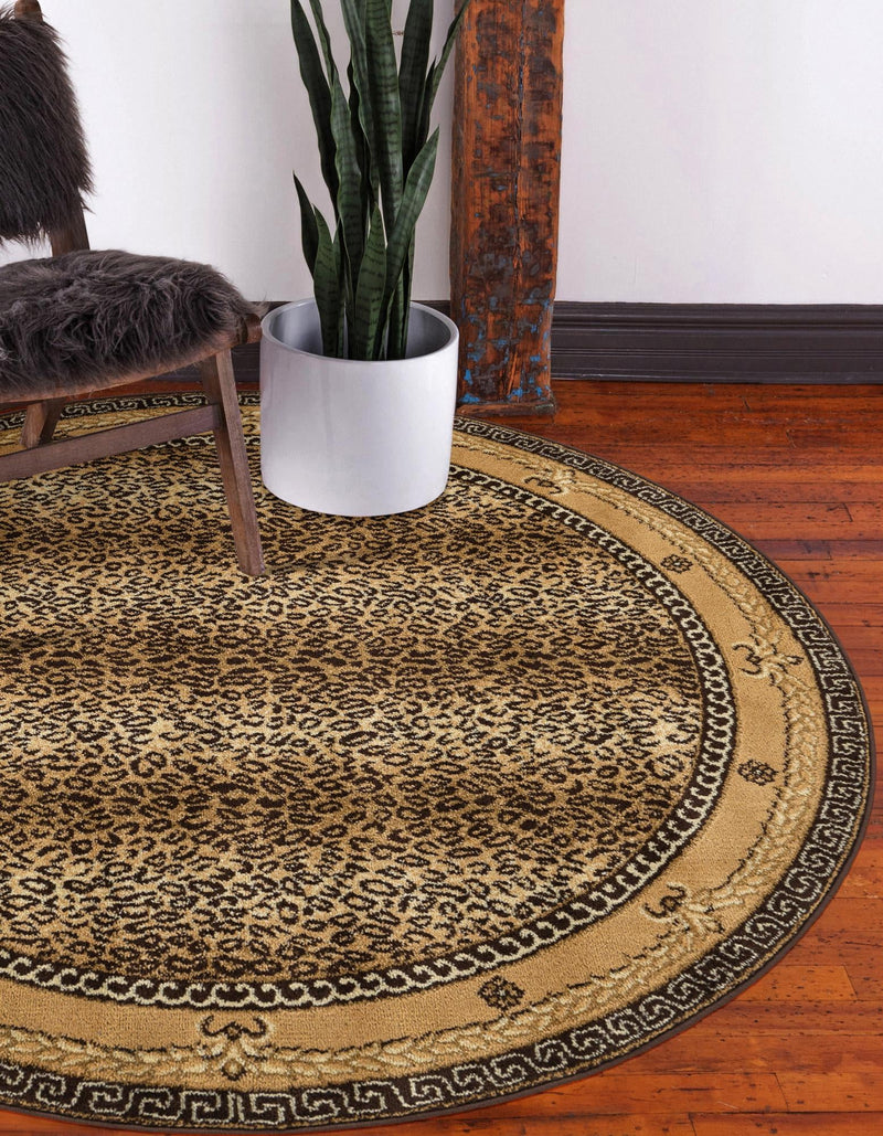 Savannah Sojourn Collection Area Rug - Limpopo Round Brown lifestyle 22