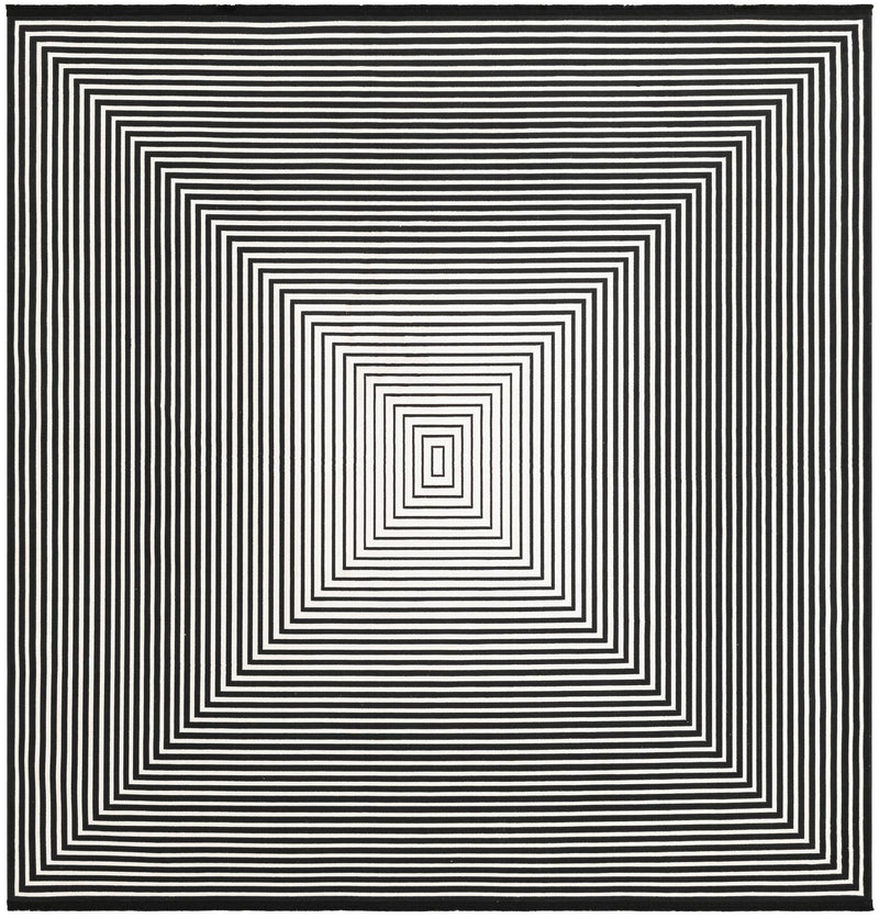 Roma Elegance Collection Area Rug - Pantheon Square Black and White lifestyle 18