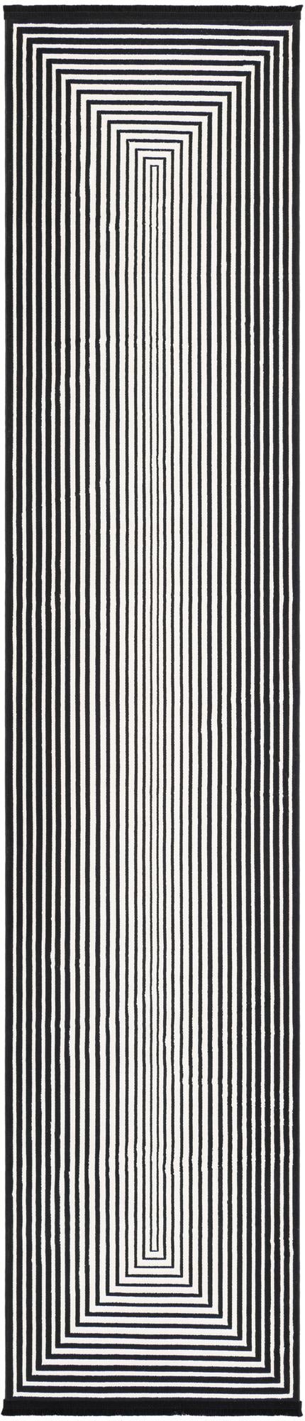Roma Elegance Collection Area Rug - Pantheon Runner Black and White lifestyle 19