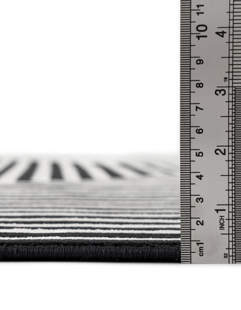 Roma Elegance Collection Area Rug - Pantheon Rectangle Black and White lifestyle 5