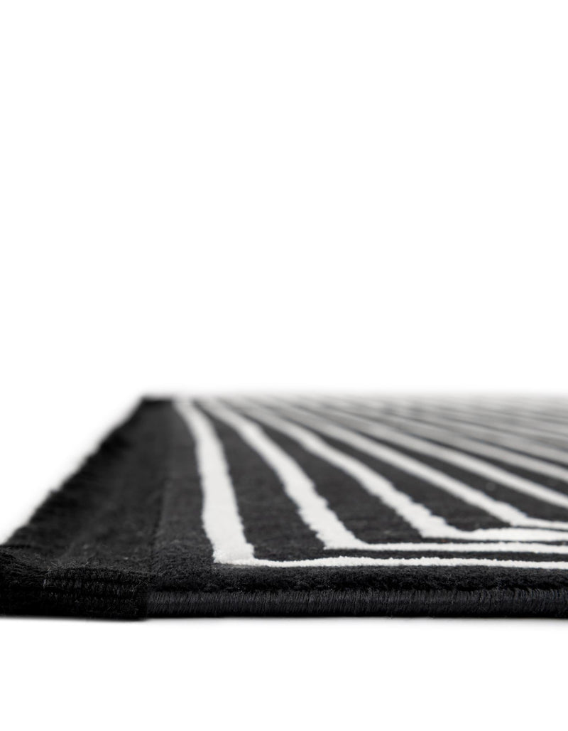 Roma Elegance Collection Area Rug - Pantheon Rectangle Black and White lifestyle 7