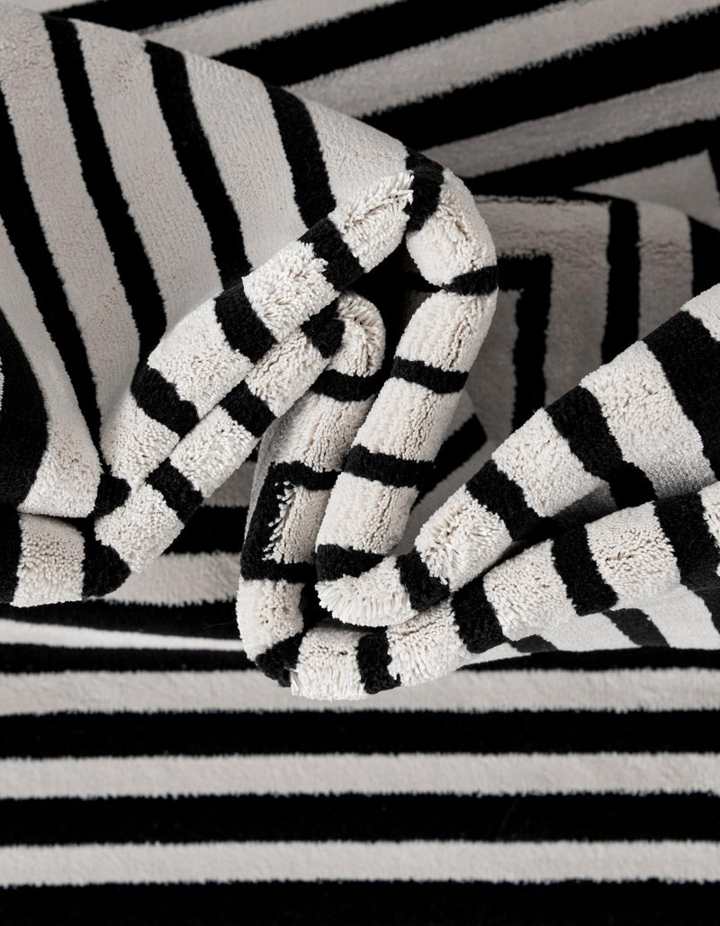 Roma Elegance Collection Area Rug - Pantheon Rectangle Black and White lifestyle 8