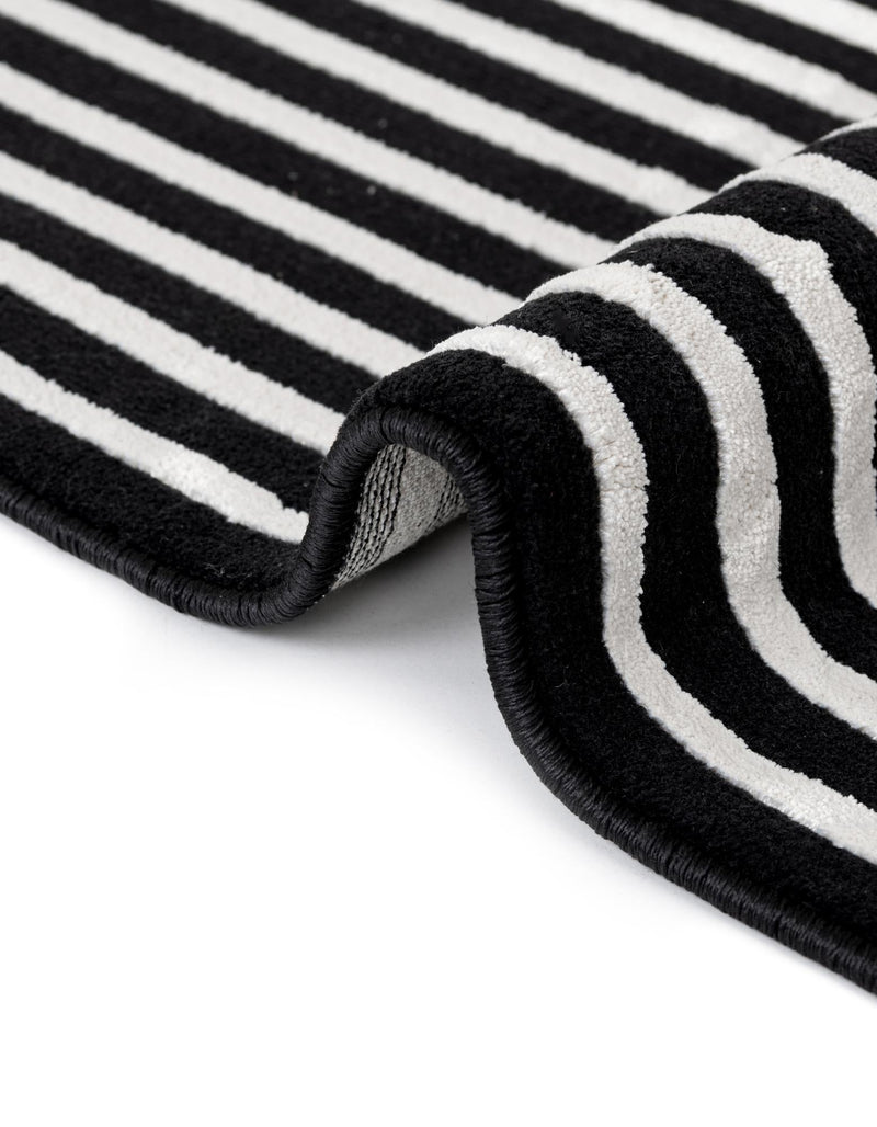 Roma Elegance Collection Area Rug - Pantheon Rectangle Black and White lifestyle 10