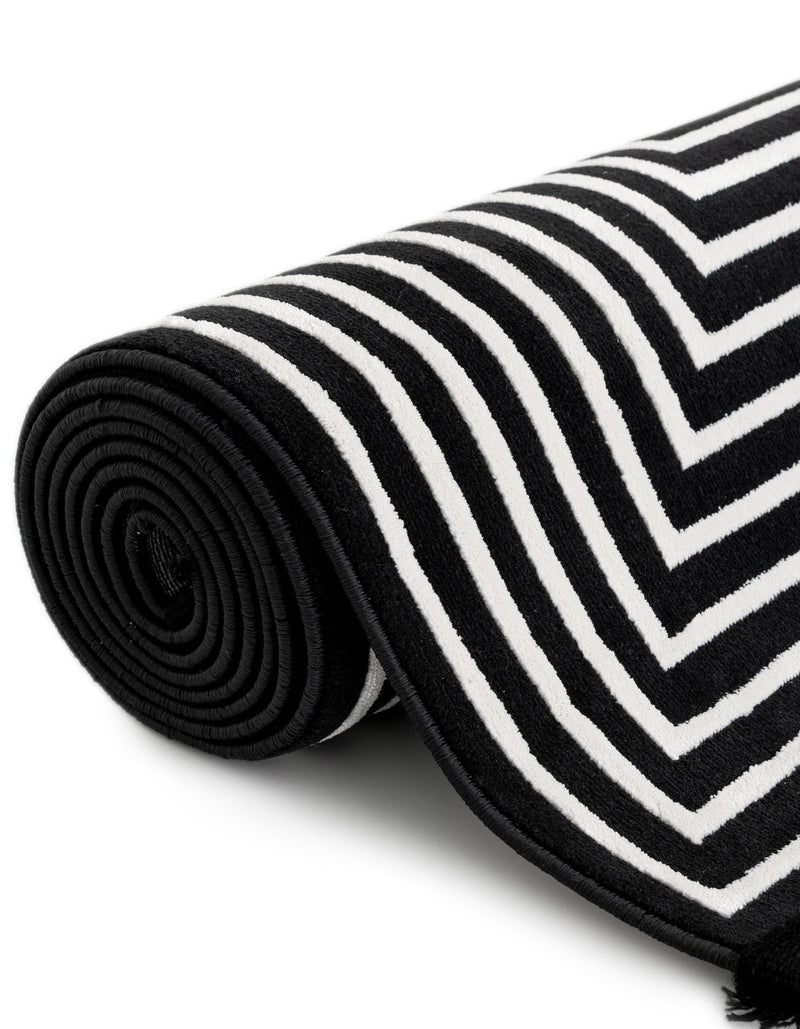 Roma Elegance Collection Area Rug - Pantheon Rectangle Black and White lifestyle 12