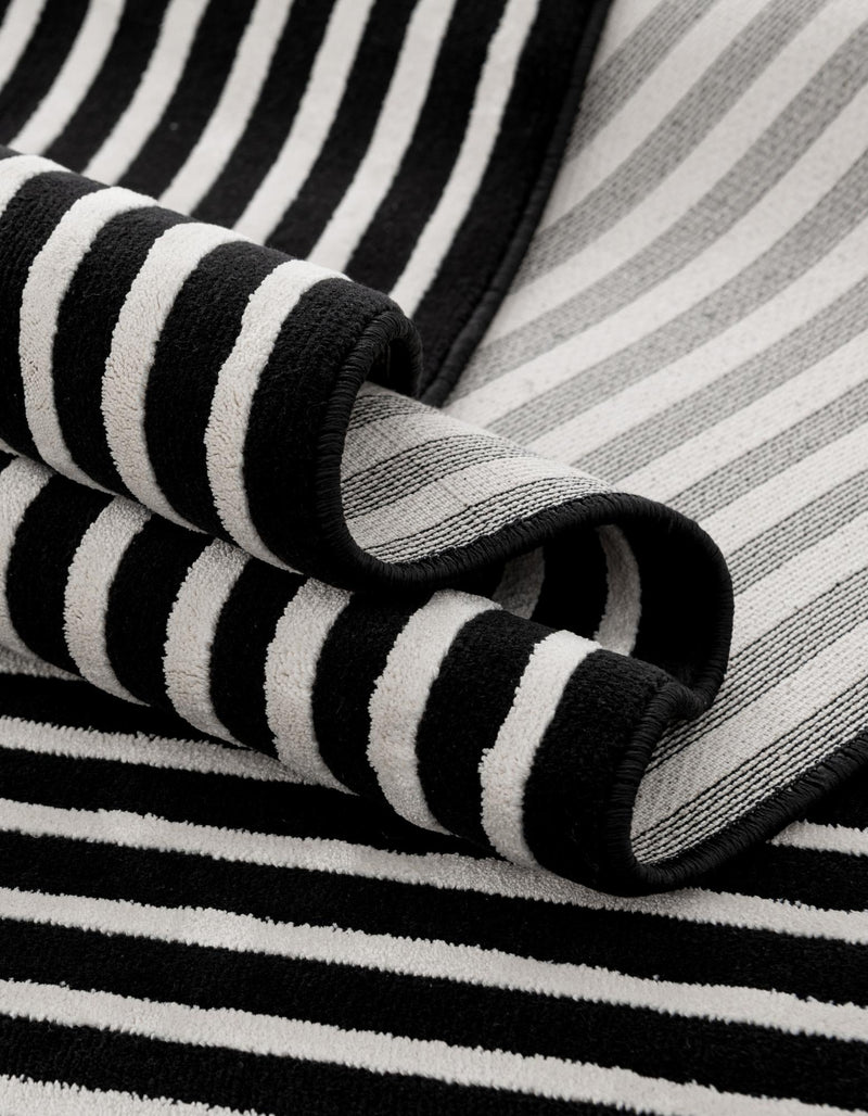 Roma Elegance Collection Area Rug - Pantheon Rectangle Black and White lifestyle 13
