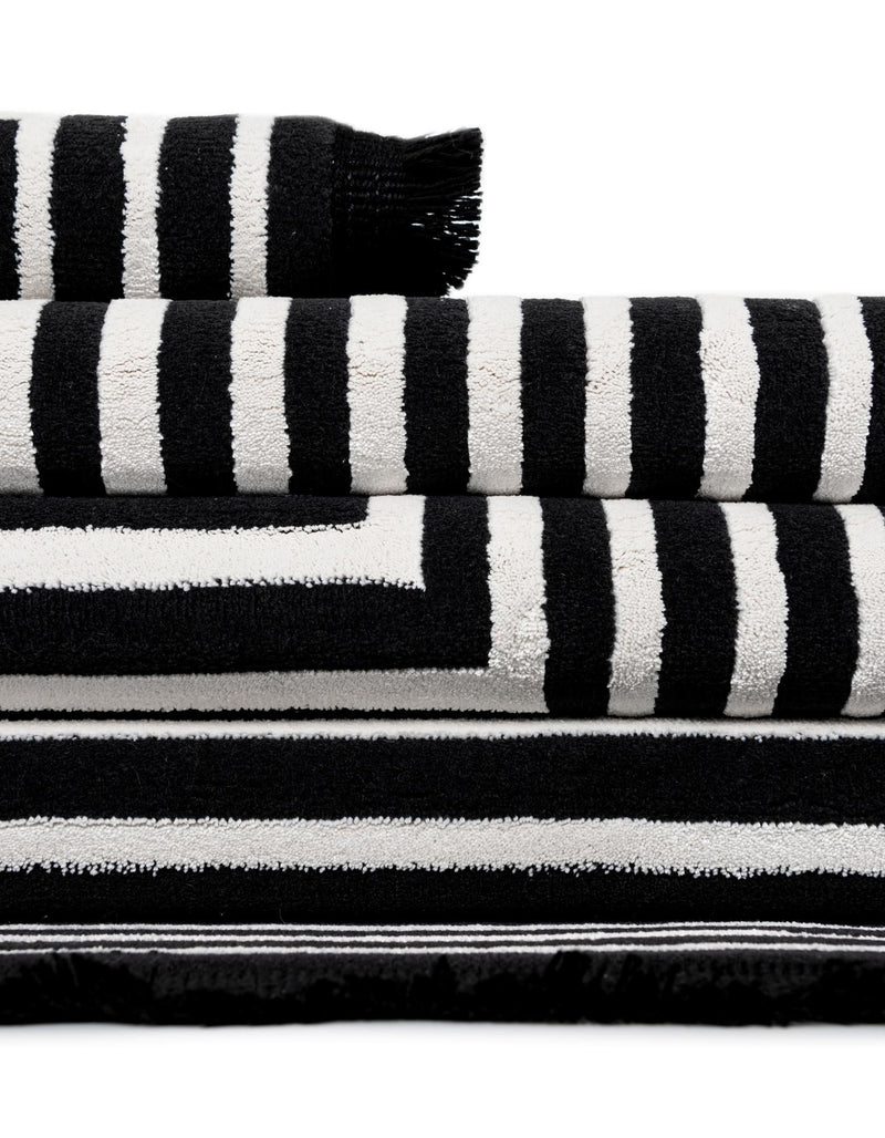 Roma Elegance Collection Area Rug - Pantheon Rectangle Black and White lifestyle 14