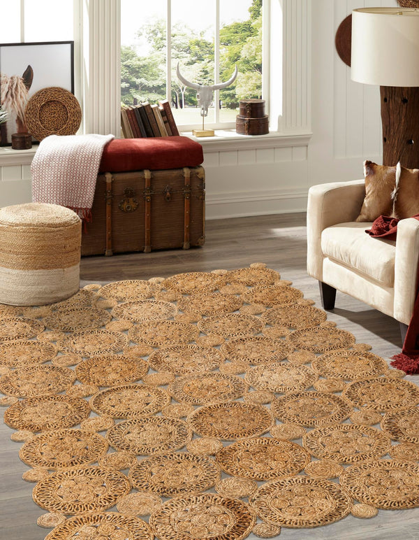 Woven Seaside Jute Collection Area Rug - Whittaker Rectangle Natural Main