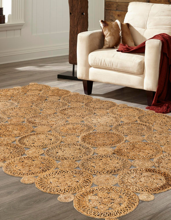 Woven Seaside Jute Collection Area Rug - Whittaker Rectangle Natural lifestyle 2