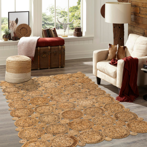 Woven Seaside Jute Collection Area Rug - Whittaker Rectangle Natural lifestyle 13