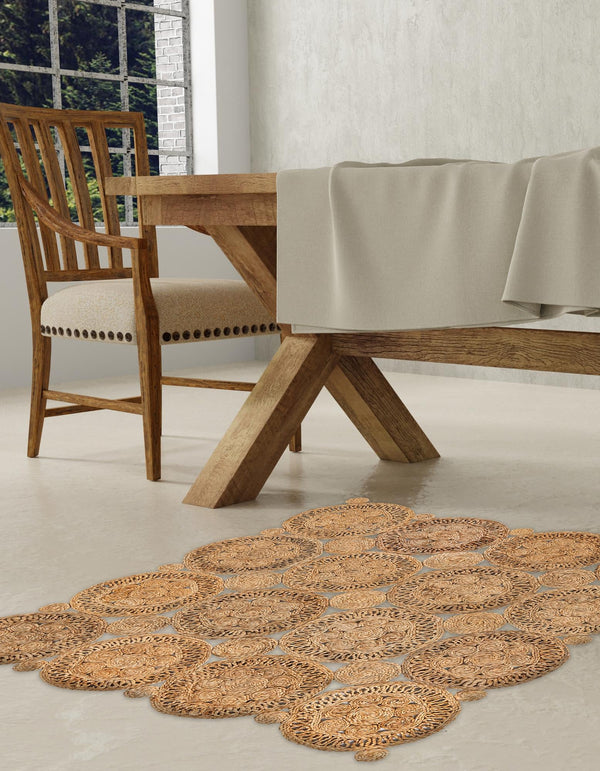 Woven Seaside Jute Collection Area Rug - Whittaker Square Natural lifestyle 23