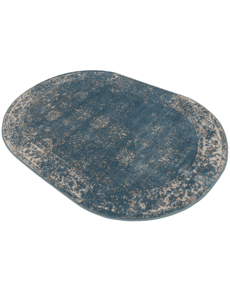 Riviera Elegance Collection Area Rug - Antibes (Blue) Oval Blue lifestyle 51