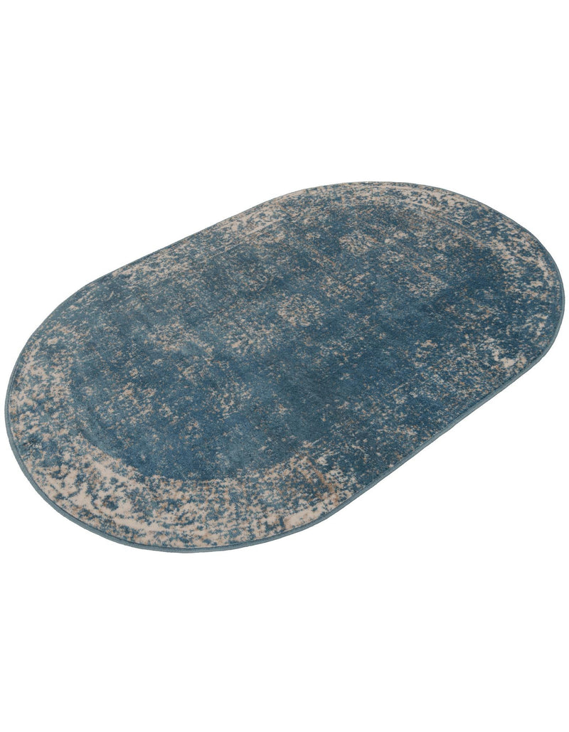 Riviera Elegance Collection Area Rug - Antibes (Blue) Oval Blue lifestyle 52
