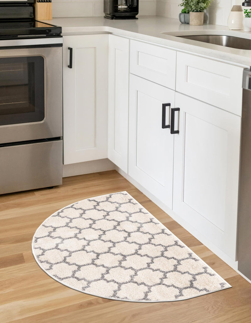 Lattice Gardens Collection Area Rug - Bloomfield (Beige and Gray) Hearth Beige and Gray lifestyle 30
