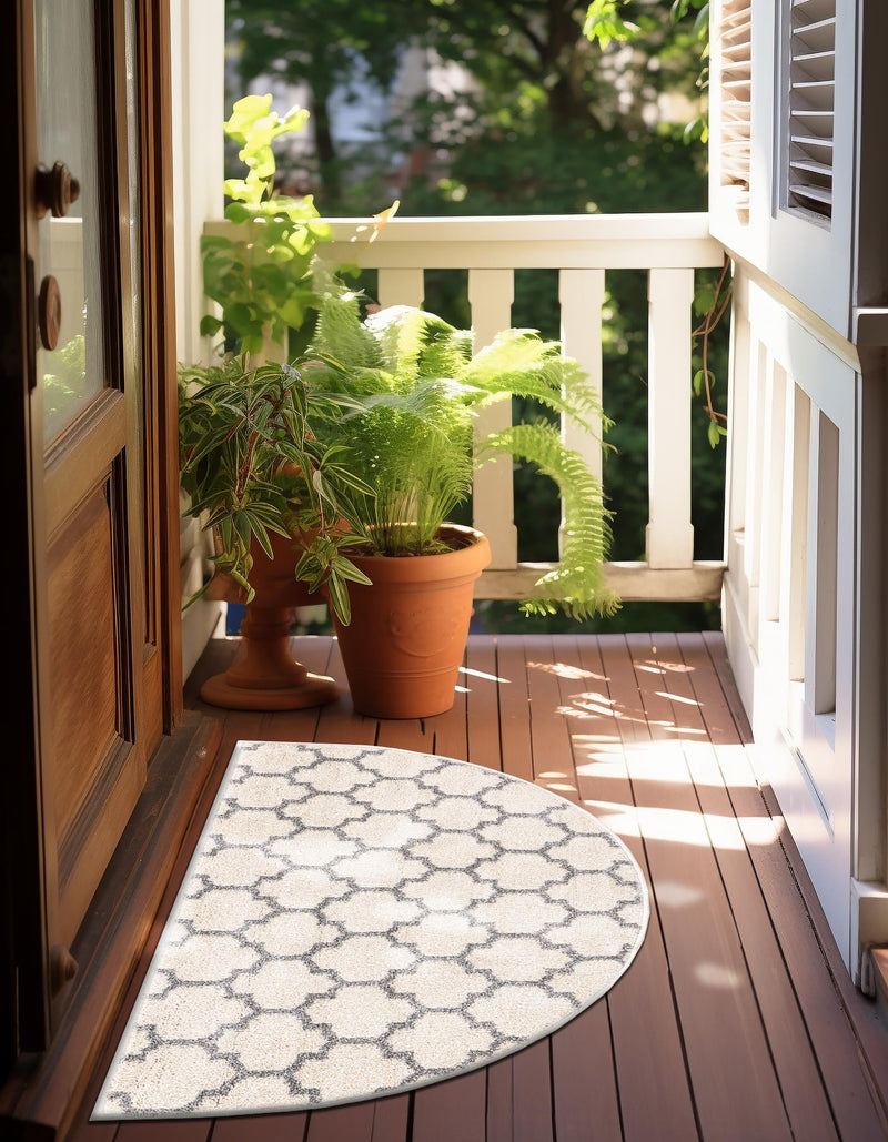 Lattice Gardens Collection Area Rug - Bloomfield (Beige and Gray) Hearth Beige and Gray lifestyle 37