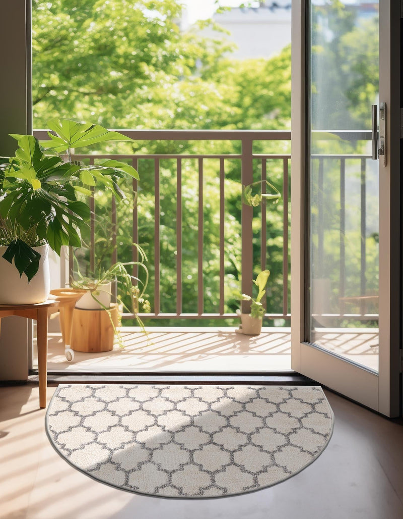 Lattice Gardens Collection Area Rug - Bloomfield (Beige and Gray) Hearth Beige and Gray lifestyle 45