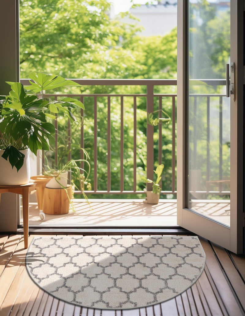 Lattice Gardens Collection Area Rug - Bloomfield (Beige and Gray) Hearth Beige and Gray lifestyle 65