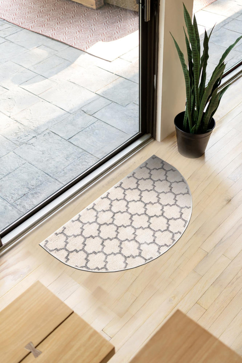 Lattice Gardens Collection Area Rug - Bloomfield (Beige and Gray) Hearth Beige and Gray lifestyle 75