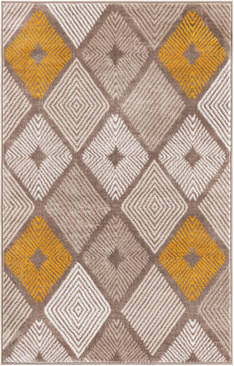 Coastal Haven Collection Area Rug - Anchorage Rectangle Ivory and Yellow Main