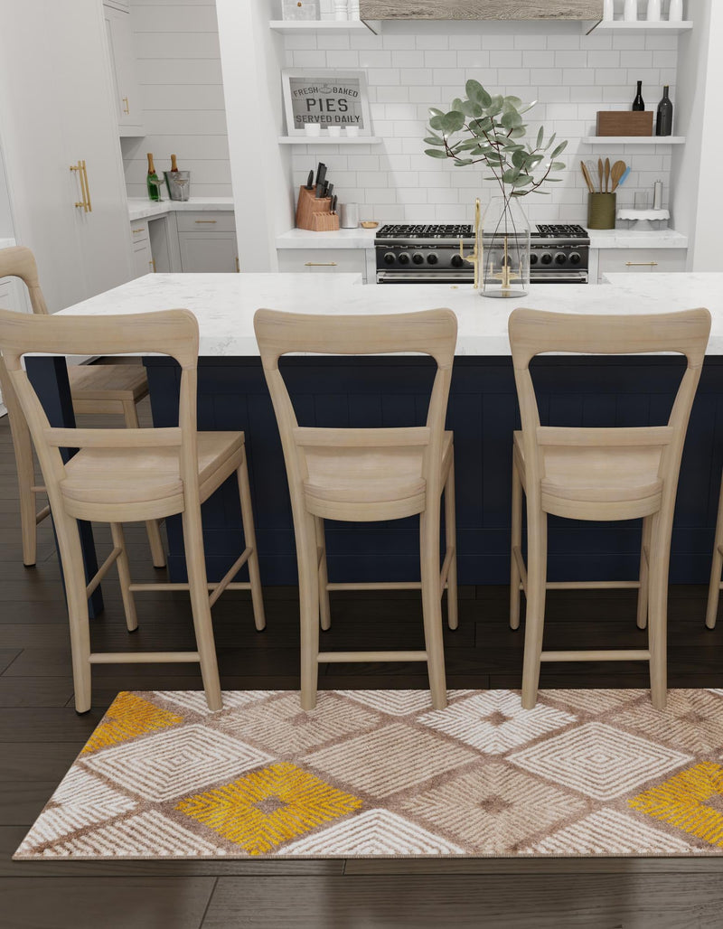 Coastal Haven Collection Area Rug - Anchorage Runner Ivory and Yellow lifestyle 56