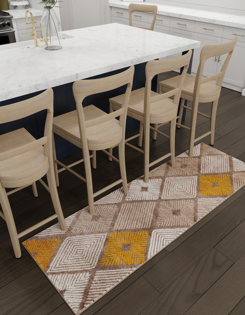 Coastal Haven Collection Area Rug - Anchorage Runner Ivory and Yellow lifestyle 60