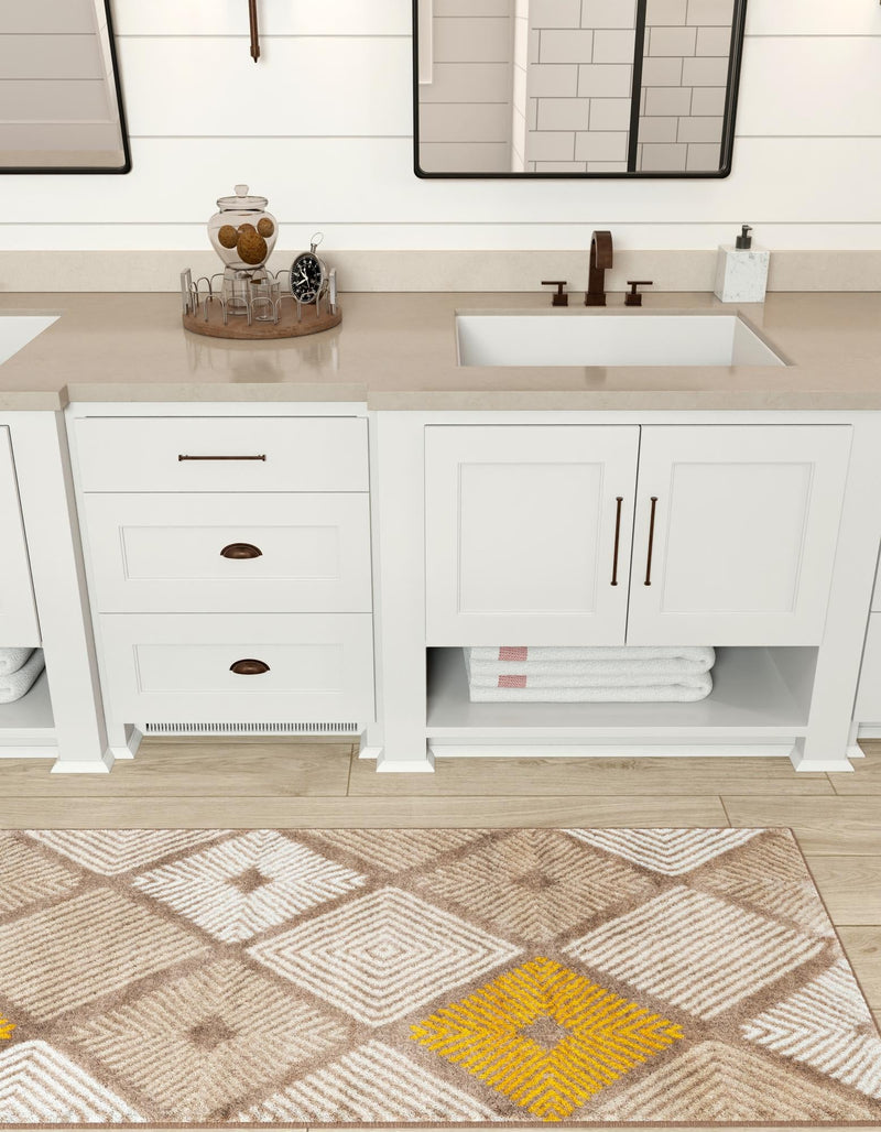 Coastal Haven Collection Area Rug - Anchorage Runner Ivory and Yellow lifestyle 64
