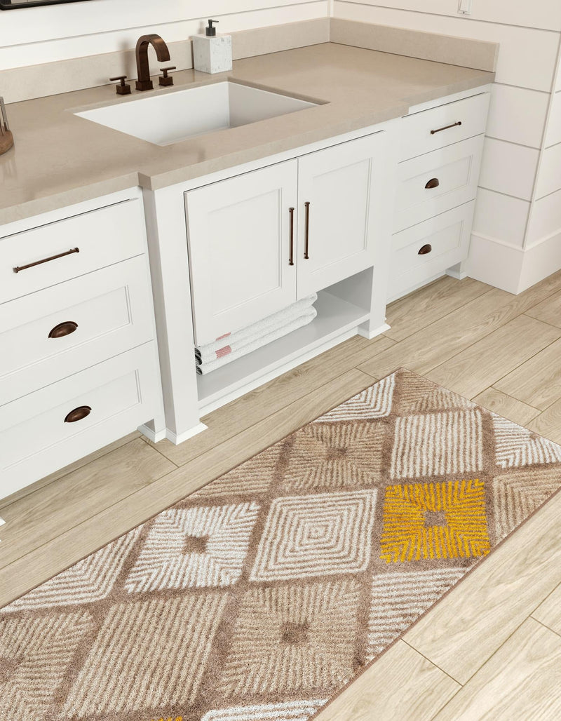 Coastal Haven Collection Area Rug - Anchorage Runner Ivory and Yellow lifestyle 68