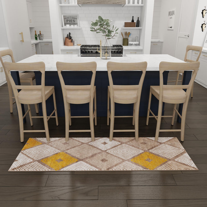 Coastal Haven Collection Area Rug - Anchorage Runner Ivory and Yellow lifestyle 139