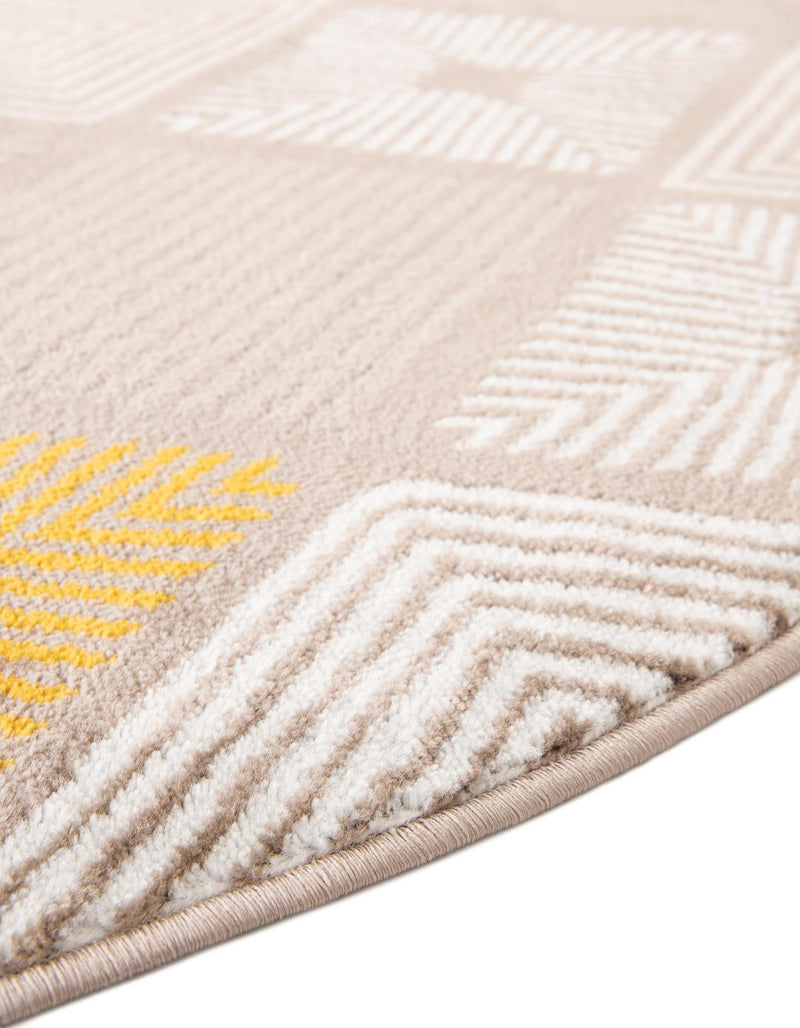 Coastal Haven Collection Area Rug - Anchorage Round Ivory and Yellow lifestyle 97